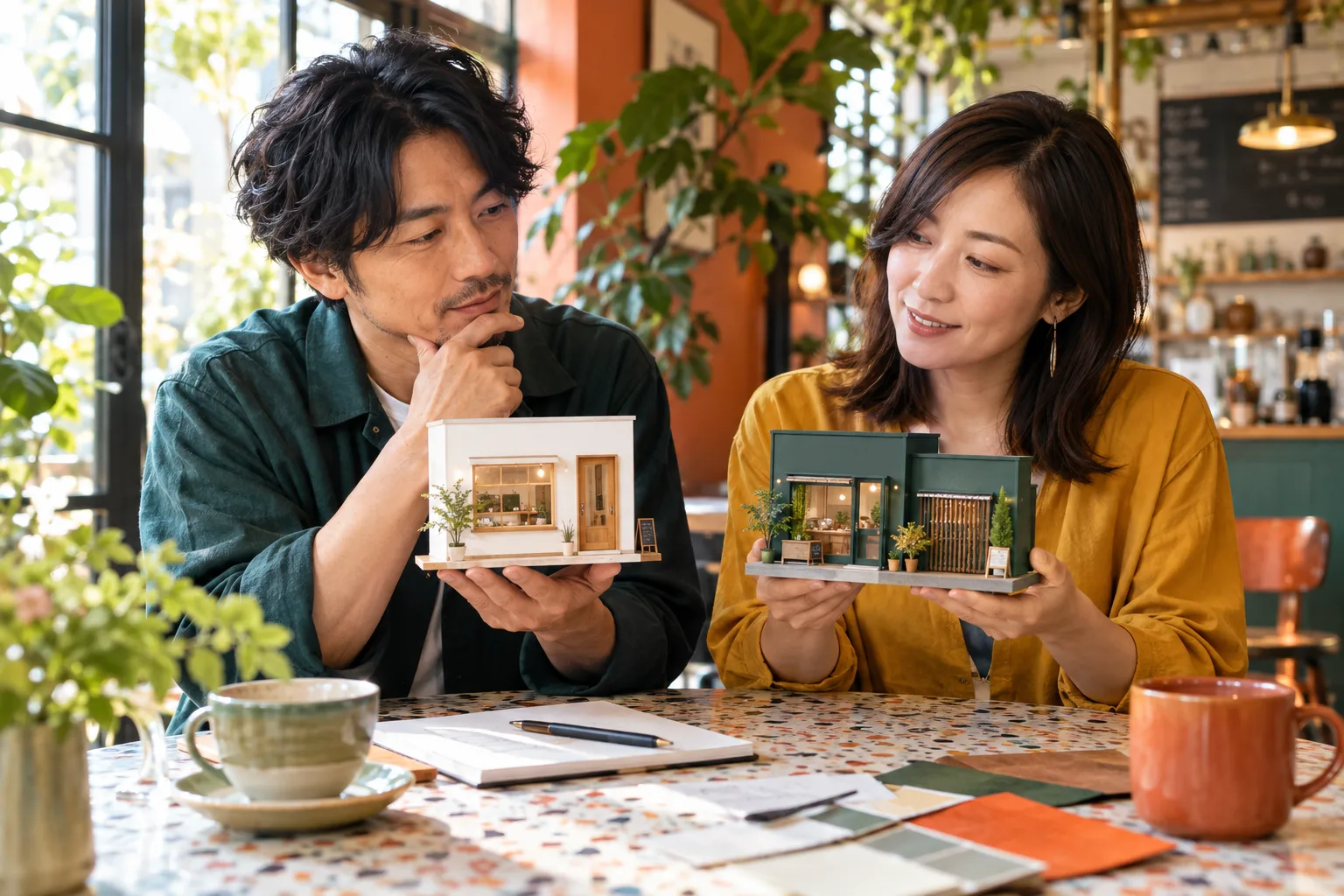 店舗サイトはグーペとWordPressのどちらを選ぶ？のテーマを表すAI生成イメージ