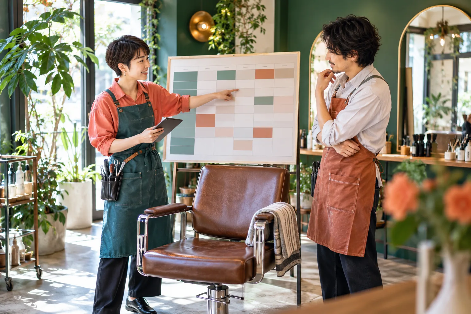 スタッフ指名ができる予約システムのテーマを表すAI生成イメージ